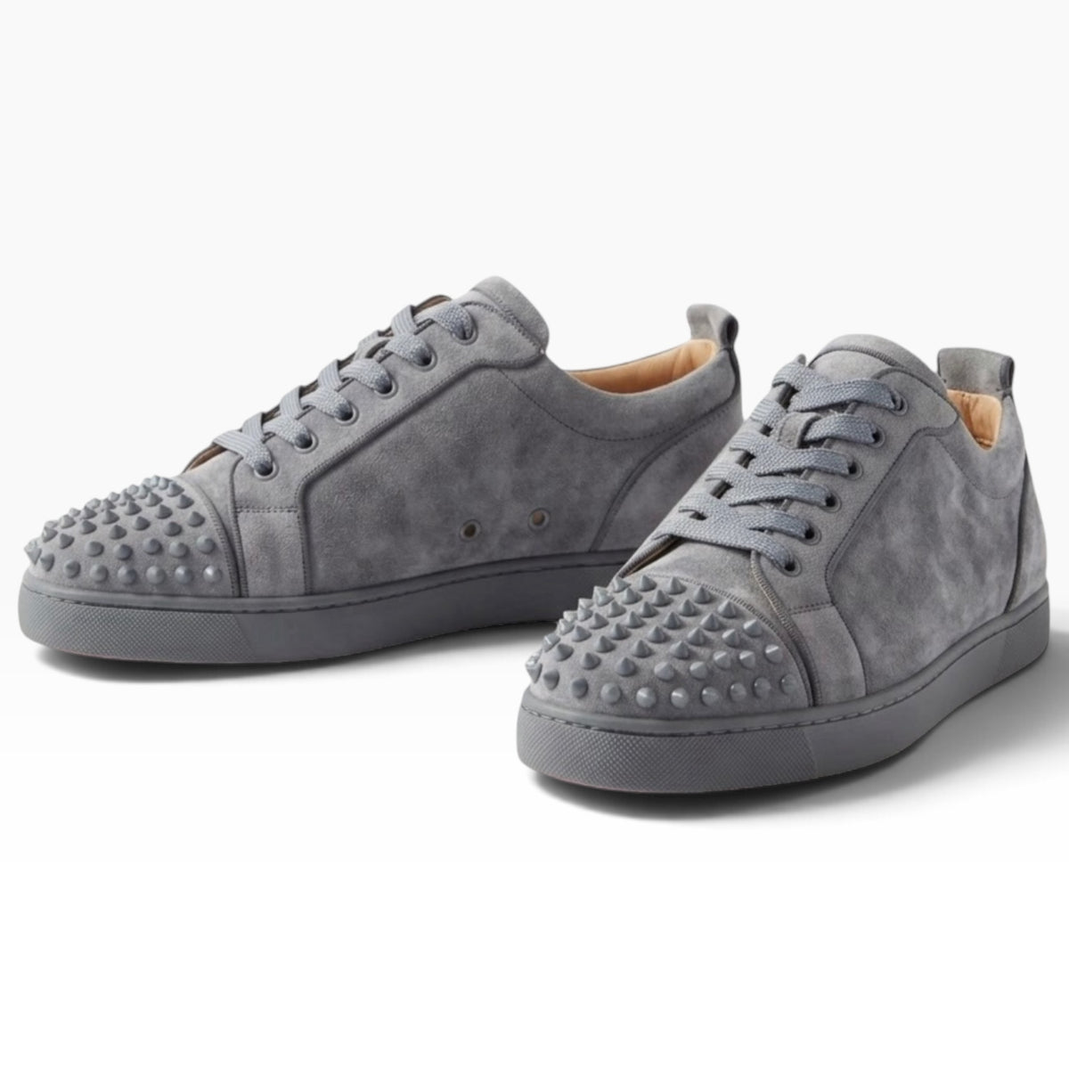 Christian Louboutin Grey Spiked Sneakers