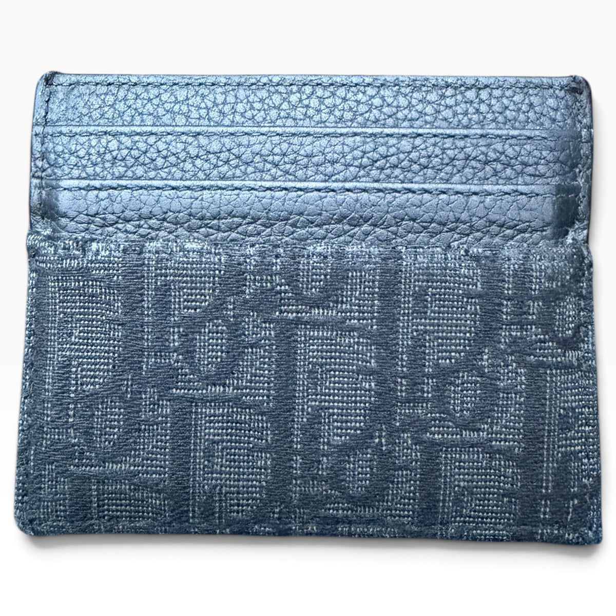 Dior Oblique Jacquard And Black Grained Calfskin Card Holder